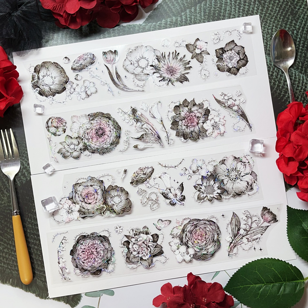Gothic Flower PET Tape Dark Thorn for Journal DIY