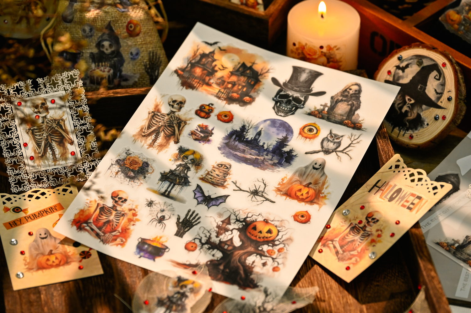 Gothic Halloween Stickers Judy Transfer Eerie Atmosphere Design