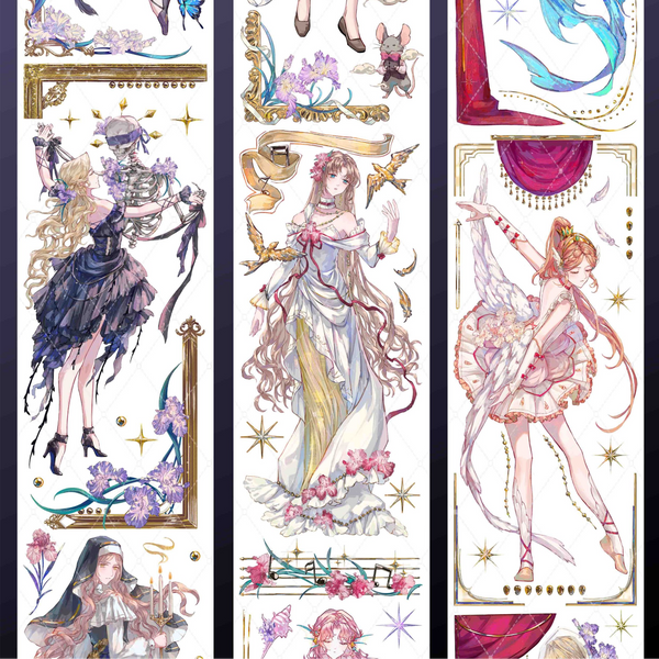 Gothic Magic Dancing Girl PET Tape Gothic series decorative