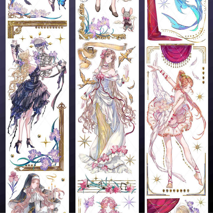 Gothic Magic Dancing Girl PET Tape Gothic series decorative