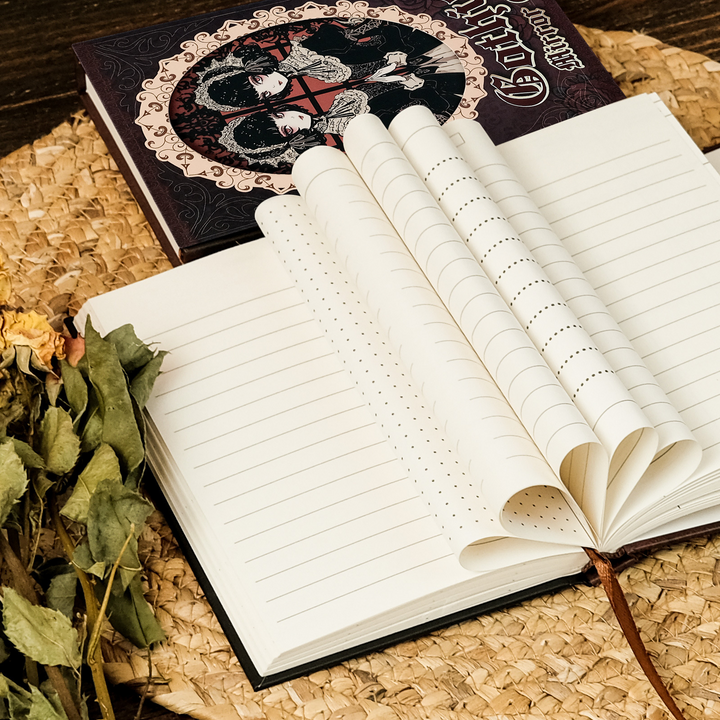 Gothic Maid Series Portable Notebook Magnetic Closure Red Gothic Style Suitable for Scrapbooking