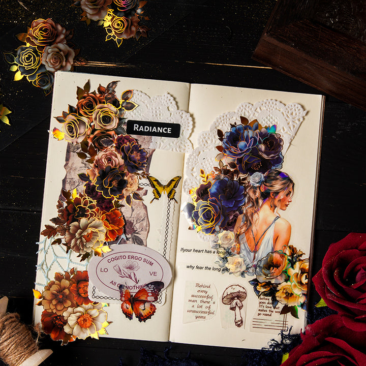 Gothic PET Tape Gilded Flower aesthetic bullet journal