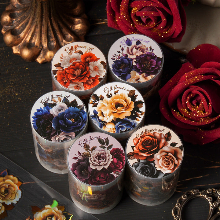 Gothic PET Tape Gilded Flower decorative PET tape roll