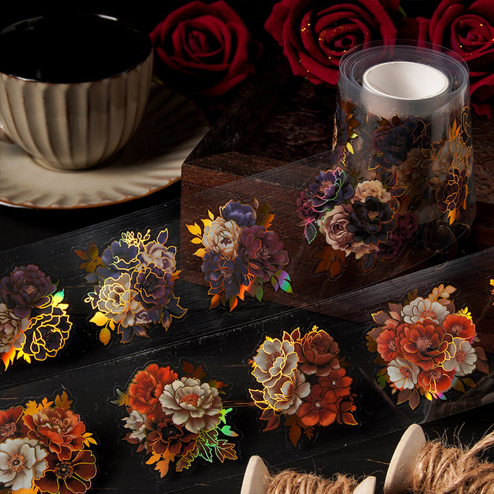 Gothic PET Tape Gilded Flower foil flower design tape