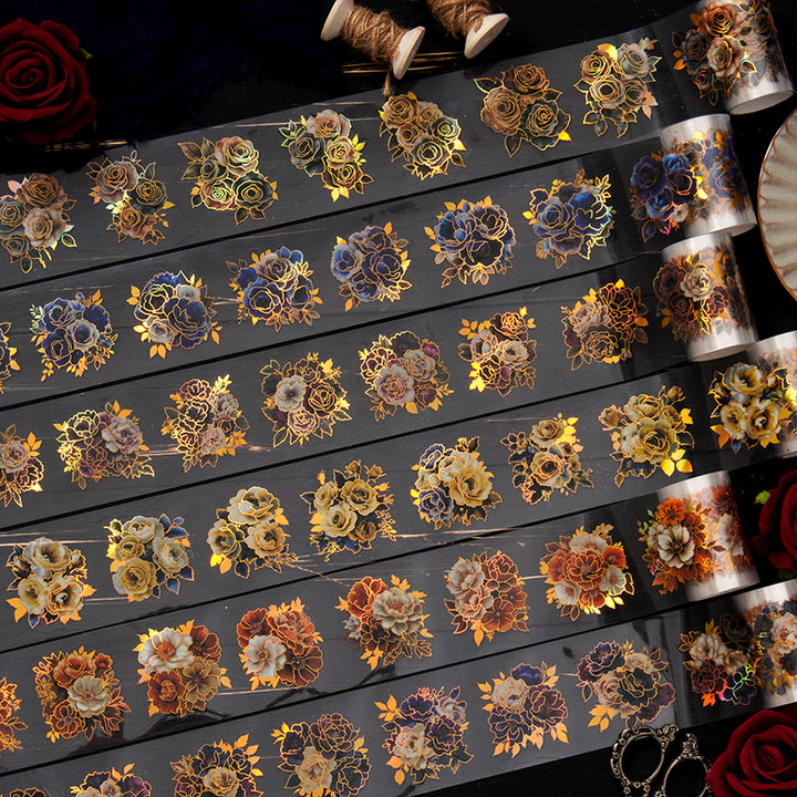 Gothic PET Tape Gilded Flower vintage collage material
