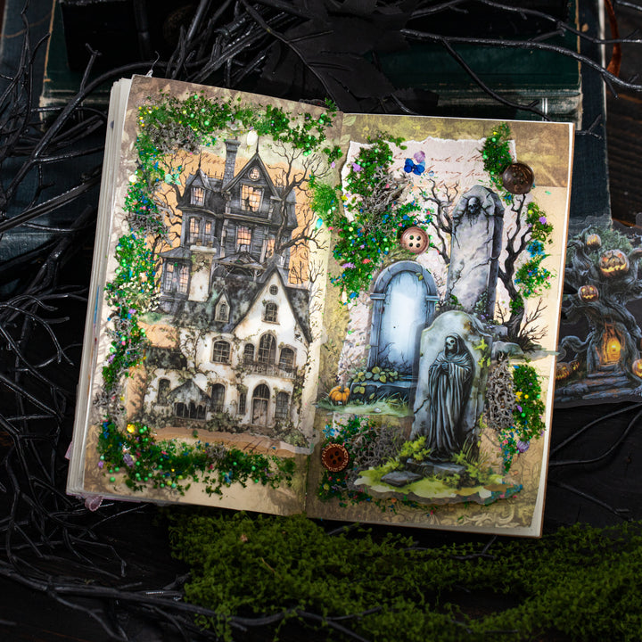Gothic Scenery Stickers Abandoned City PET Vintage Collage