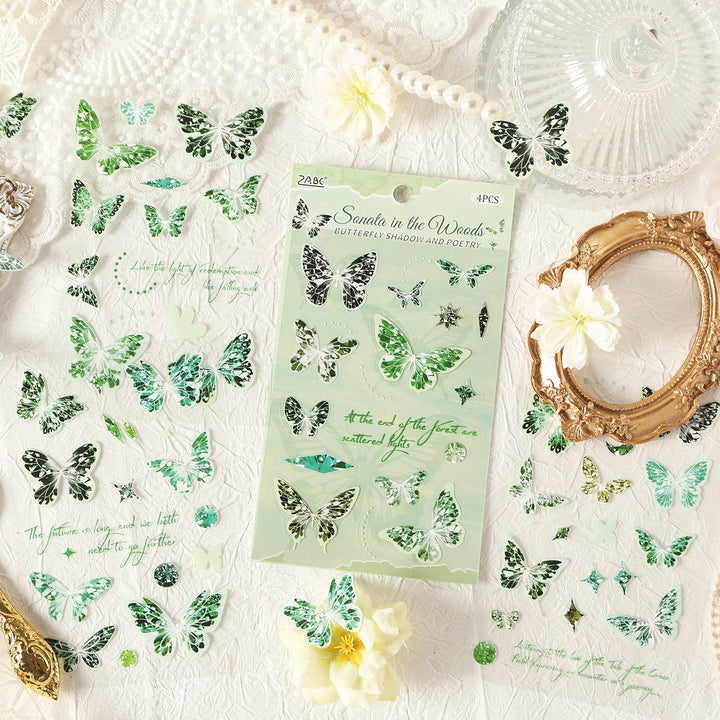 Graceful Butterfly Shadows insect elements for personalizing planners