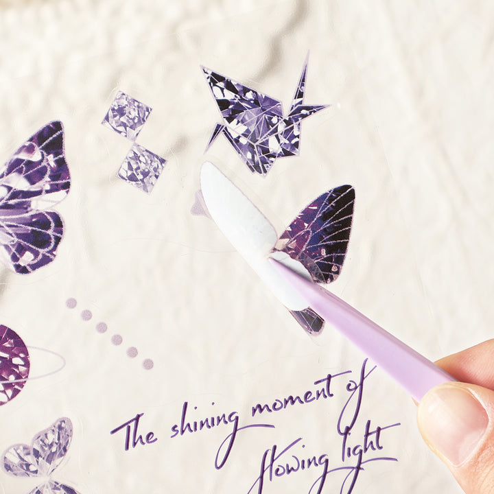 Graceful Butterfly Shadows sticker set for romantic mood journals