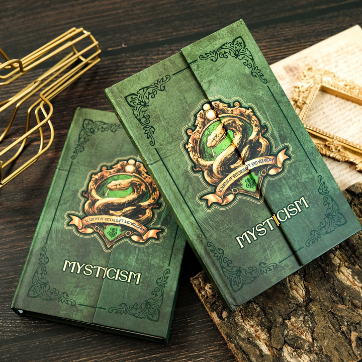 Green Mysticism Hardcover Notebook Retro Planner DIY Journal with Mysticism Theme