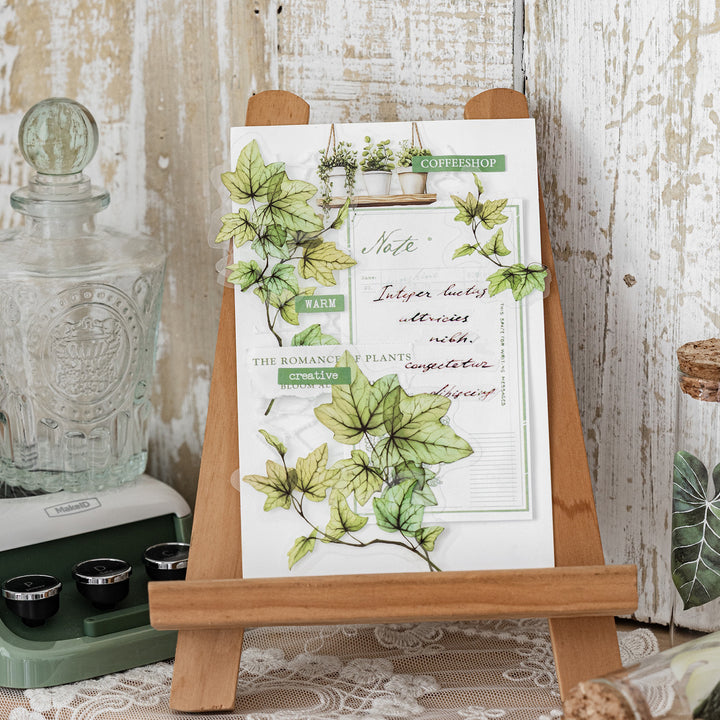 Green Plant Workshop Botanical PET Stickers for Scrapbooking
