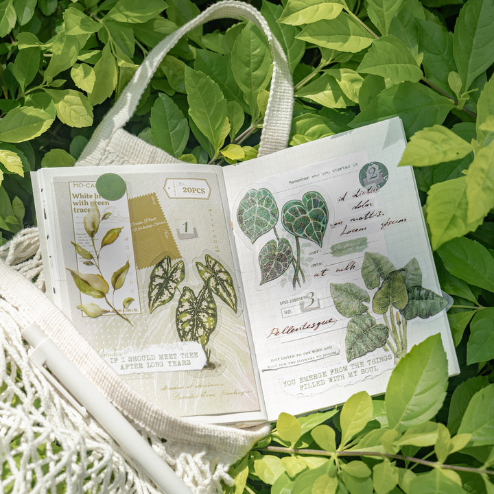 Green Plant Workshop Clear Leaf Stickers for DIY Crafts