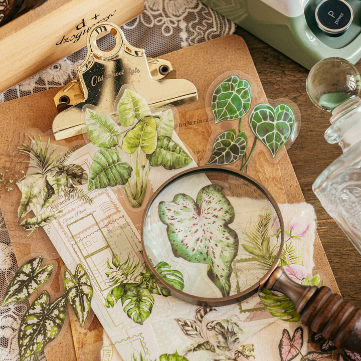 Green Plant Workshop Floral Stickers for Journaling