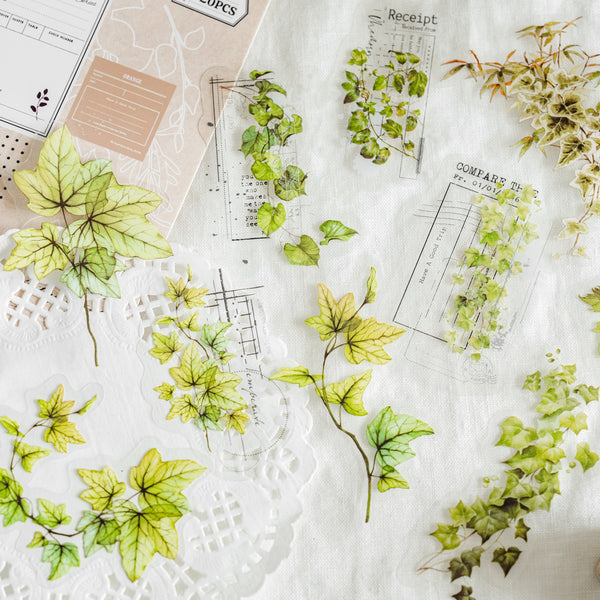 Green Plant Workshop PET Stickers Greenery Elements