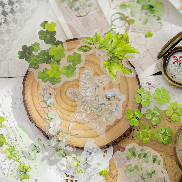 Green Plant Workshop Transparent Plant Stickers Nature Design