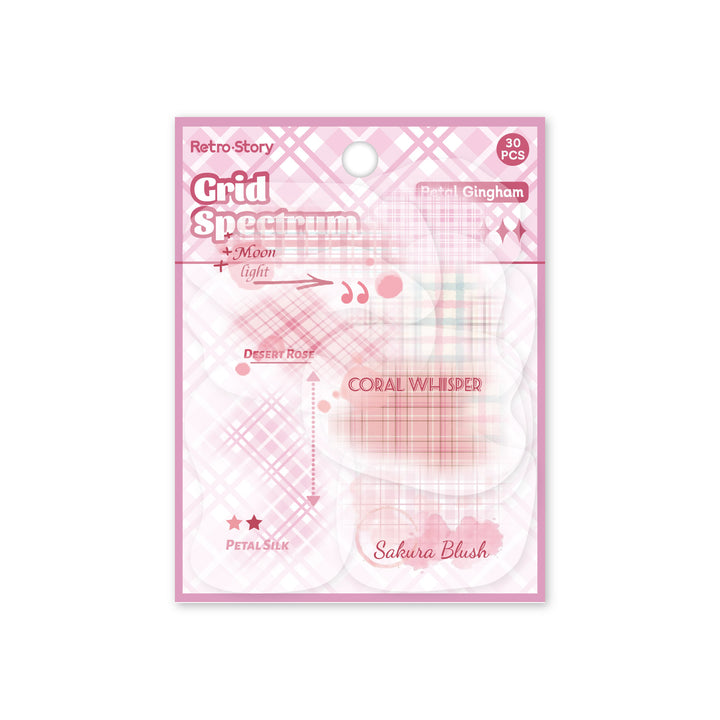 Grid Chromatography Series PET Stickers Aesthetic Backgrounds for Planners