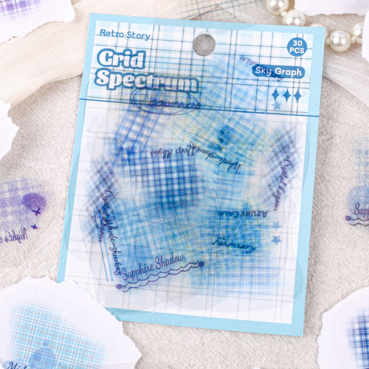 Grid Chromatography Series PET Stickers Versatile for Any Journal