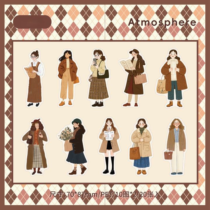 Half-day Leisure Series Atmosphere Fashion Character Scrapbooking Stickers