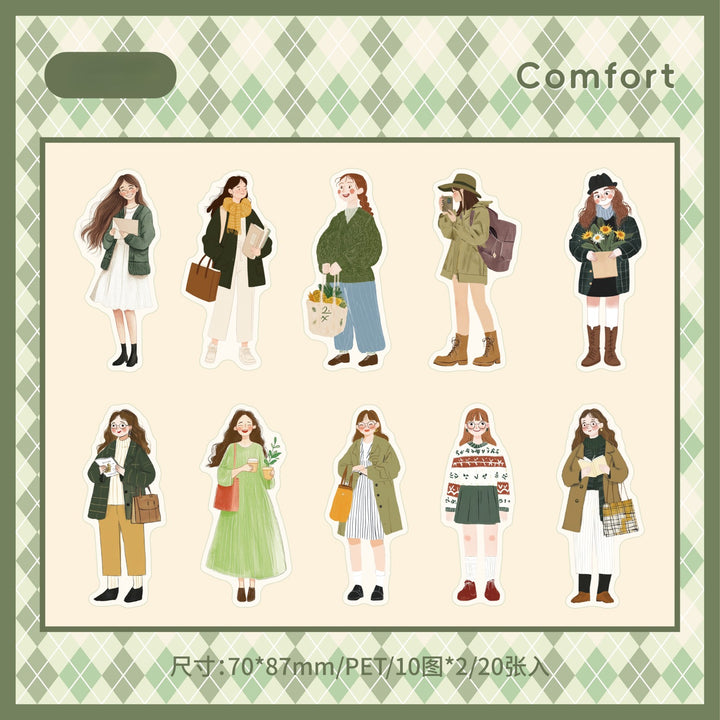 Half-day Leisure Series Comfort Cozy Outfit DIY Planner Stickers