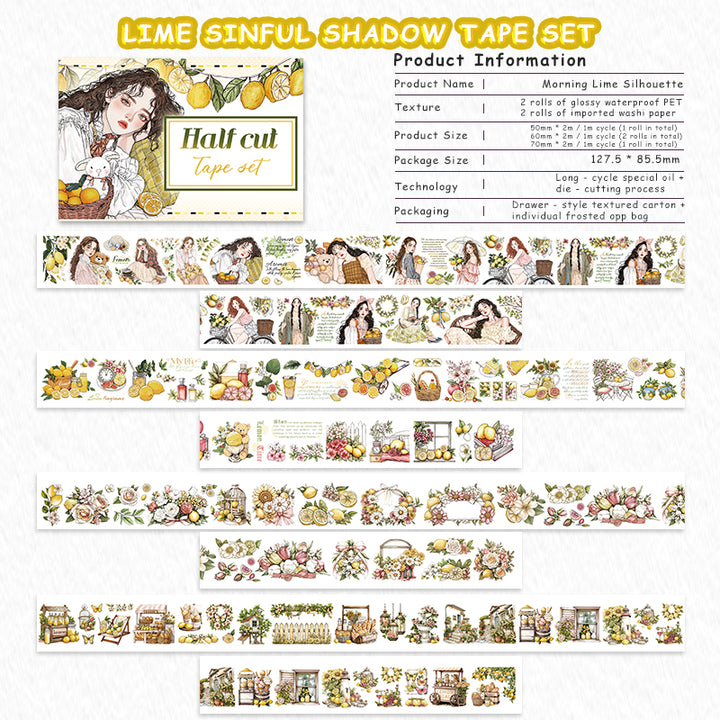 Half Cut Creative Tape PET Tapes Daily Life Characters Perfect For Scrapbook