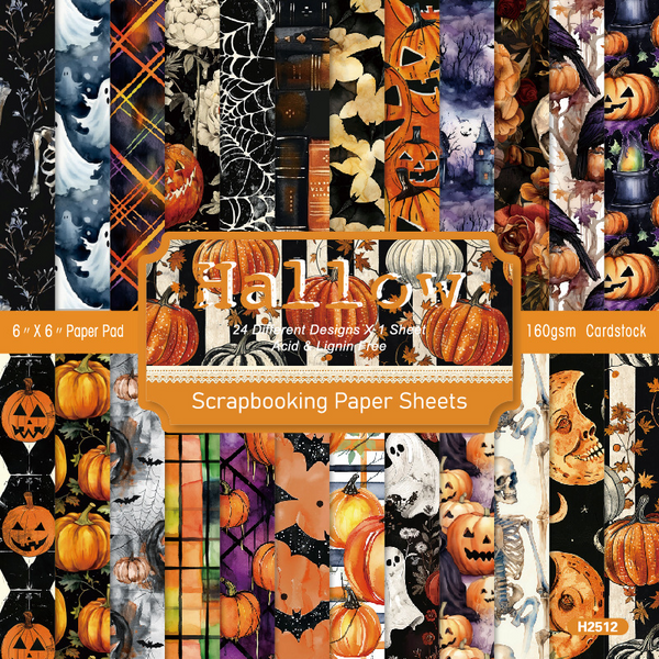 Halloween Background Papers Pumpkin Ghost Castle Decorative Pattern
