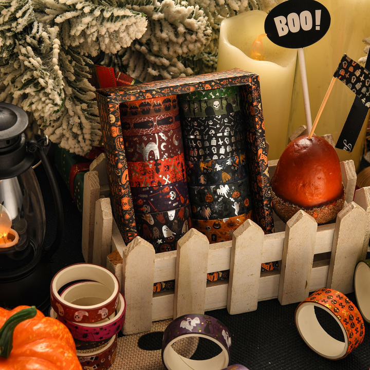 Halloween Carnival Gold Foil Washi Tape Set Witchcraft Mystic Decor