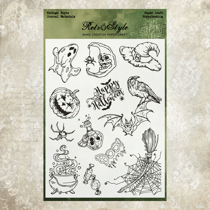 Halloween Christmas Gothic Silicone Stamps DIY Journal