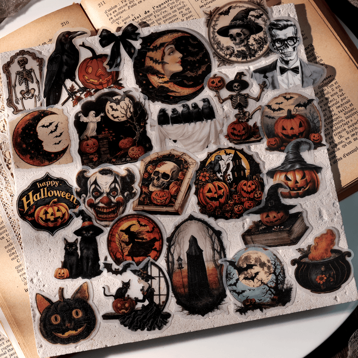 Halloween Sulphate Paper Stickers 65pcs Adventure Style