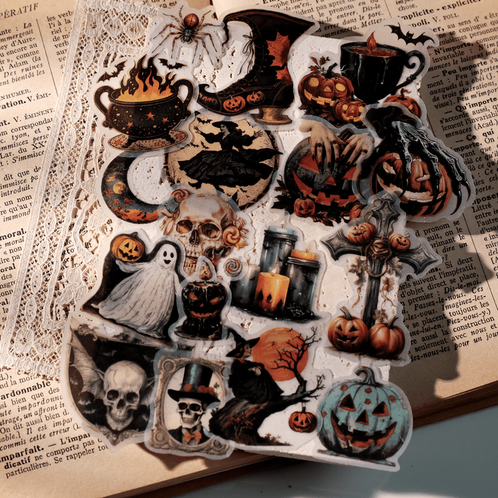 Halloween Sulphate Paper Stickers 65pcs DIY Craft