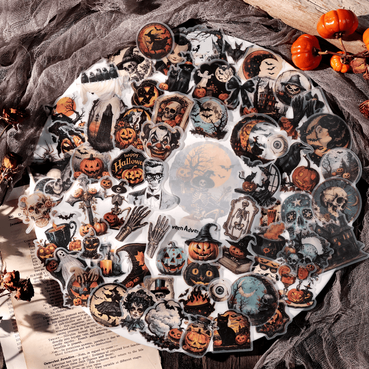 Halloween Sulphate Paper Stickers 65pcs Festival Theme