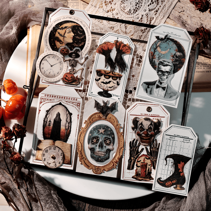 Halloween Sulphate Paper Stickers 65pcs Transparent Sheet