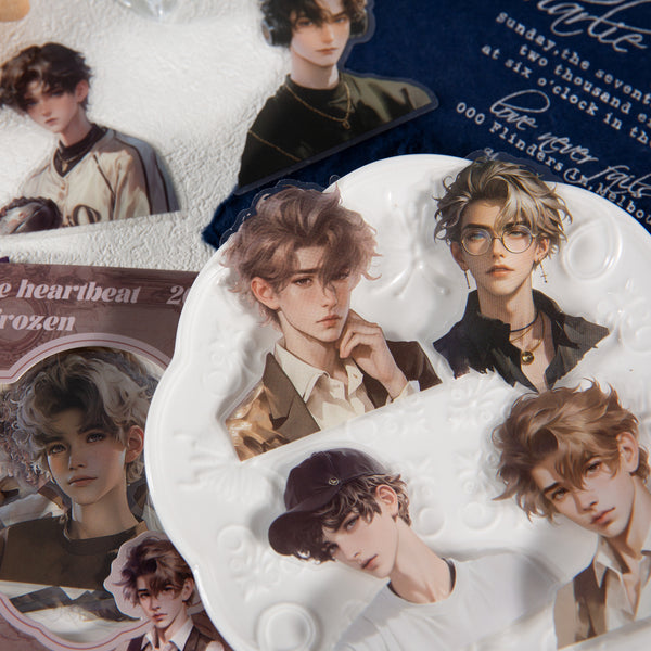 Handsome Youth Theme PET Stickers for Planner Decoration