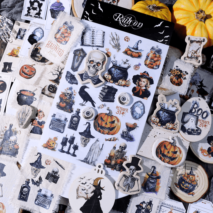 Happy Halloween Transfer Stickers Pumpkin Lantern Stickers