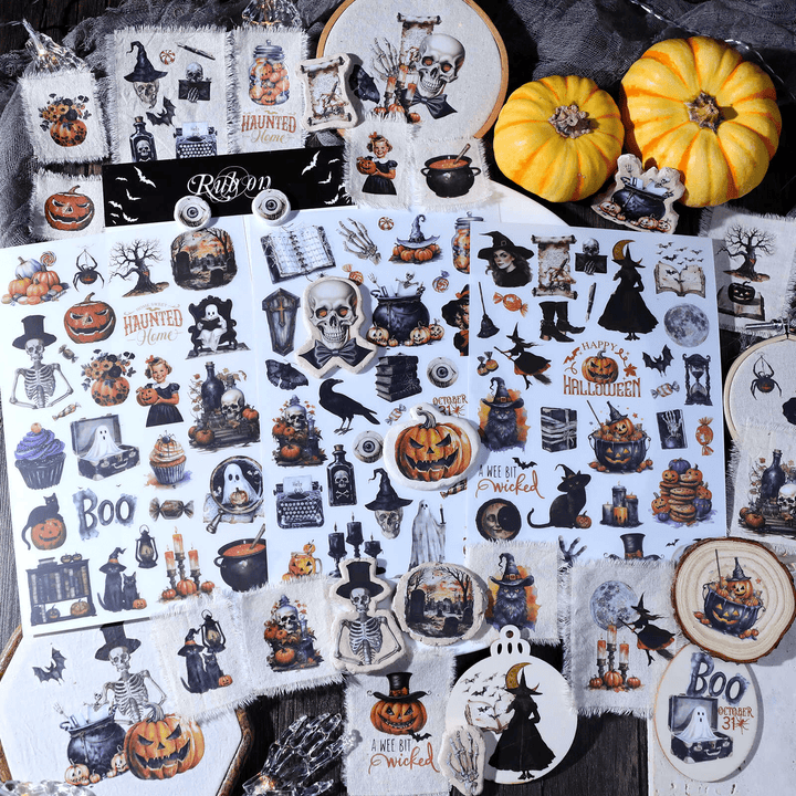 Happy Halloween Transfer Stickers Pumpkin Party DIY