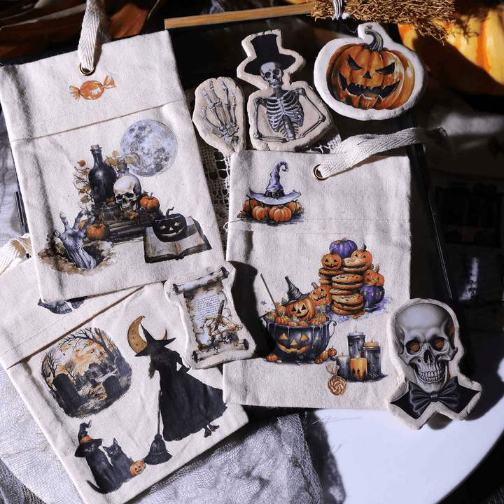 Happy Halloween Transfer Stickers Witch Broom Accessories
