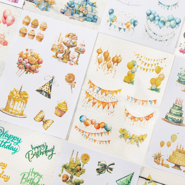 Happy party Dual-material Washi Stickers Romance Festival Stickers