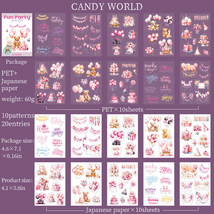 Happy party Washi Stickers for DIY Handcraft