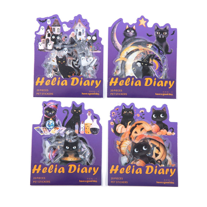 Helia Diary PET Stickers Halloween Cat Suitable for DIY Decor