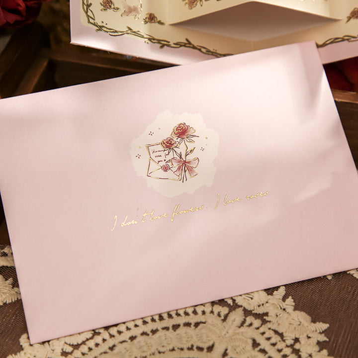 High-Quality Artistic Birthday Greeting Card | Rose Bear Series