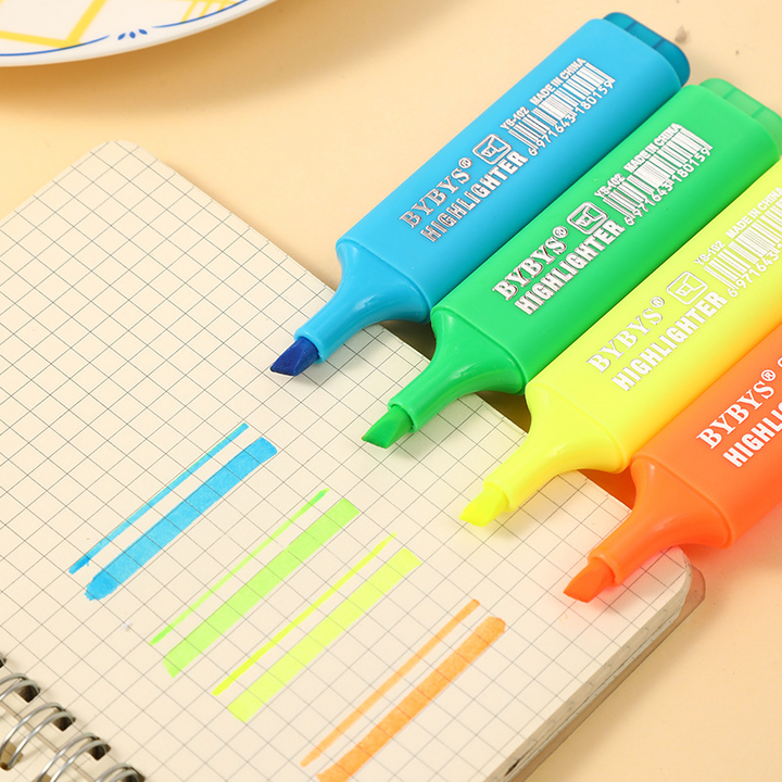 High Capacity Fluorescent Markers Cartoon Fluorescent Markers Bright Colors Art