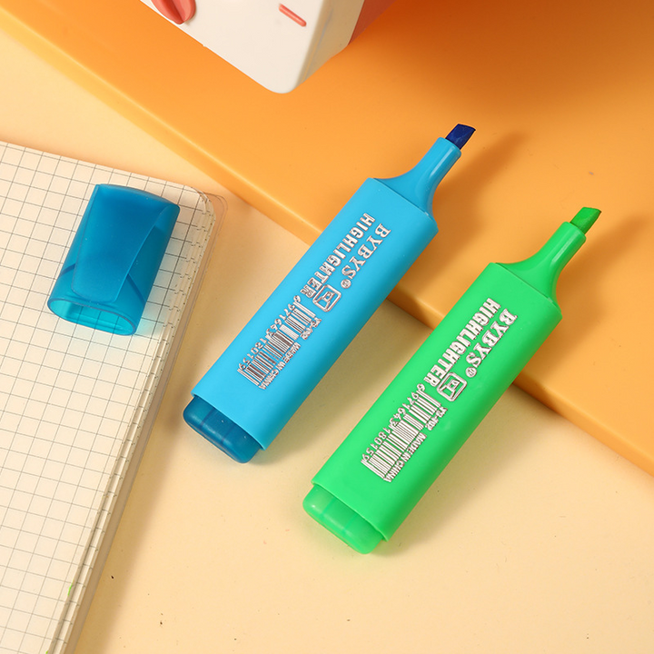 High Capacity Fluorescent Markers Cartoon Fluorescent Markers Vibrant Colors Art Supplies