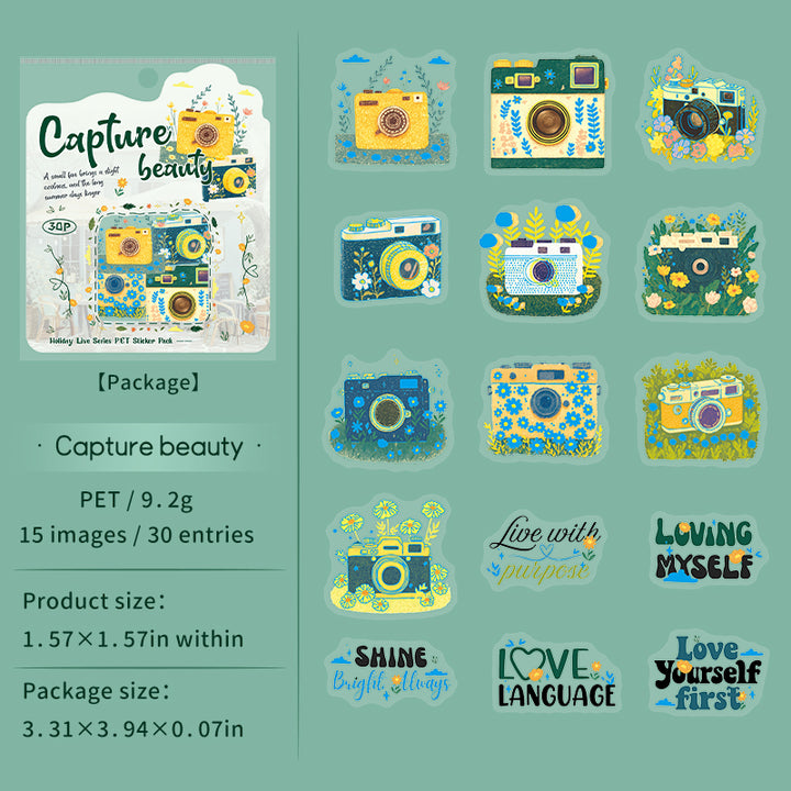 Holiday Facts Series Capture Beauty Gold Foil Stickers Scenic Life Stickers