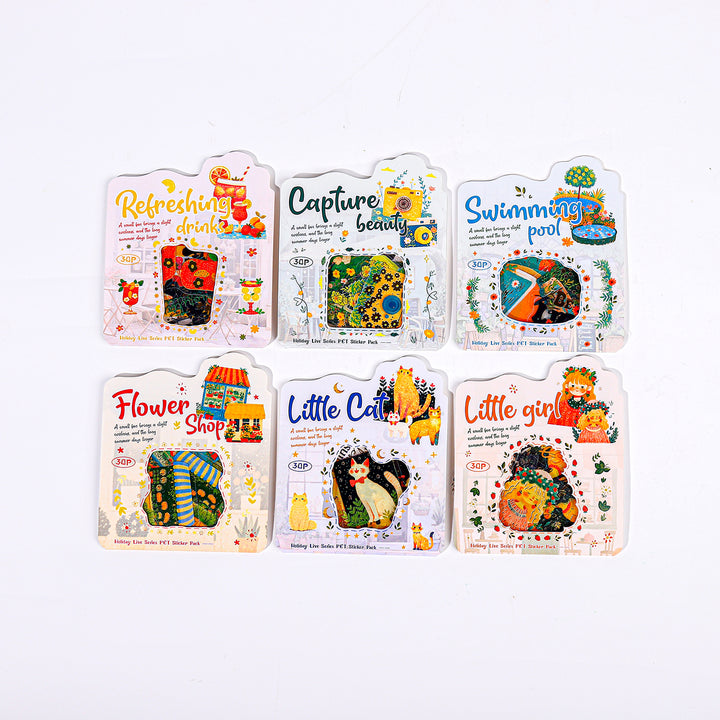 Holiday Facts Series Gold Foil Stickers Vacation Life Stickers Relaxed Moments