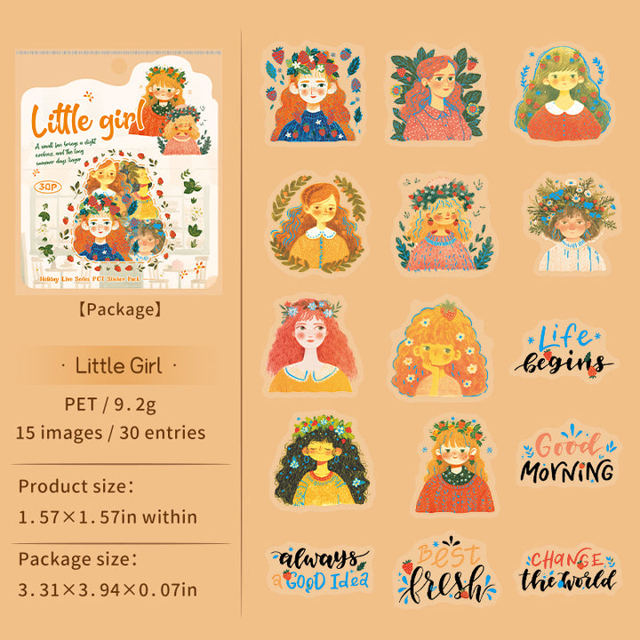 Holiday Facts Series Little Girl Gold Foil Stickers Fun Life Stickers