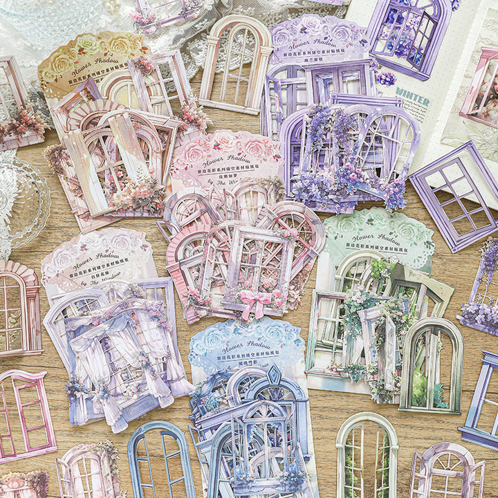 Hollow Flower Window Stickers for Scrapbooking and Journal Decoration Close Up