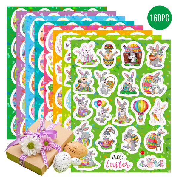 Holographic Easter Stickers Bunny Egg PVC For Journal