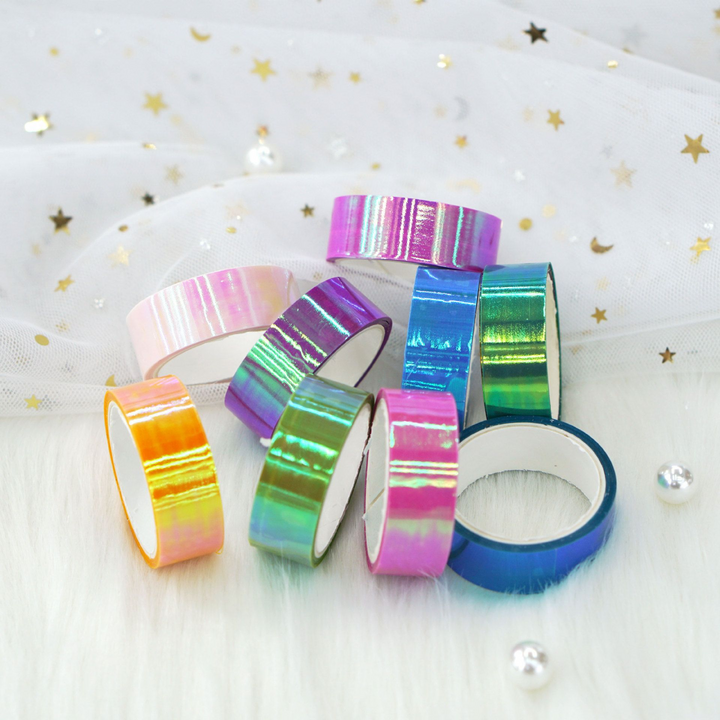 Holographic Gradient PET Tape Set Scrapbooking Background