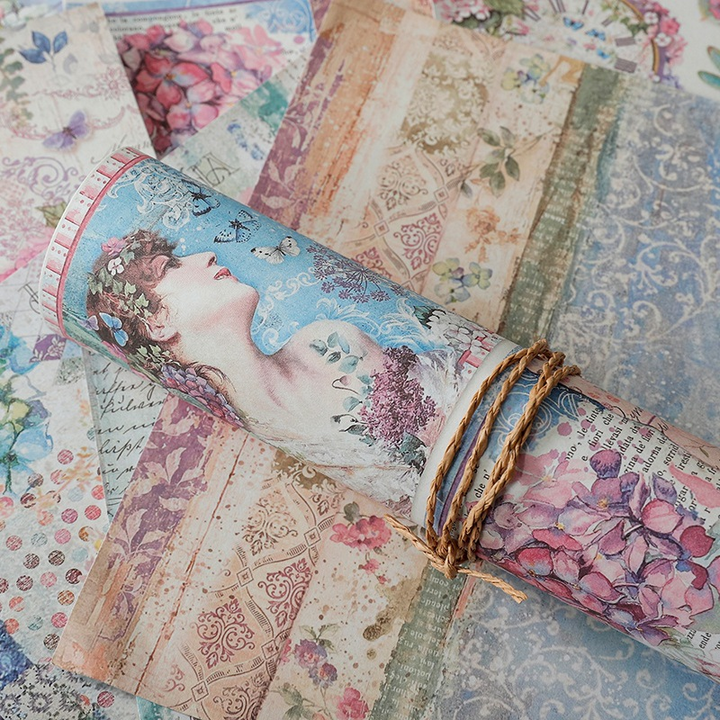 Hydrangea Theme Artistic Background Paper for Creative Journaling