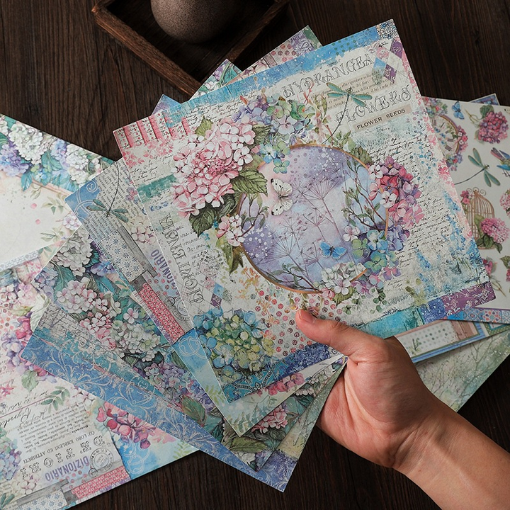 Hydrangea Theme Vintage Floral Paper for Personalized Decoration