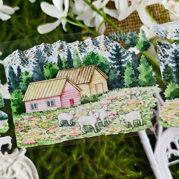 Snowy Pasture Landscape PET Tape