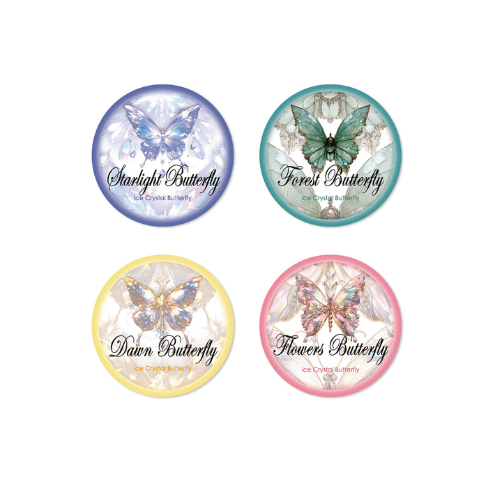 Ice Crystal Butterfly Romance PET Tapes White Background